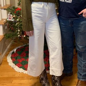 Madewell Emmett wide leg corduroy in off white